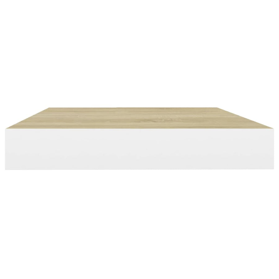 Wandschappen Zwevend 50X3X3,8 Cm Mdf Kleurig En Eiken En Wit 2 50 x 23 x 3.8 cm