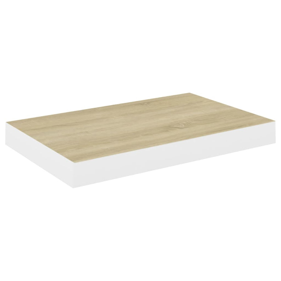 Wandschappen Zwevend 50X23X3,8 Cm Mdf Kleurig En Eiken En Wit 4 50 x 23 x 3.8 cm