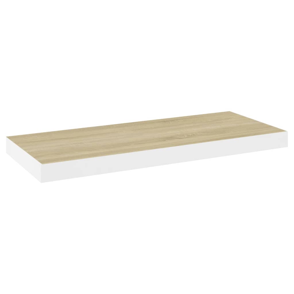 Wandschap Zwevend 60X23,5X3,8 Cm Mdf Kleurig En Eiken En Wit 1 60 x 23.5 x 3.8 cm