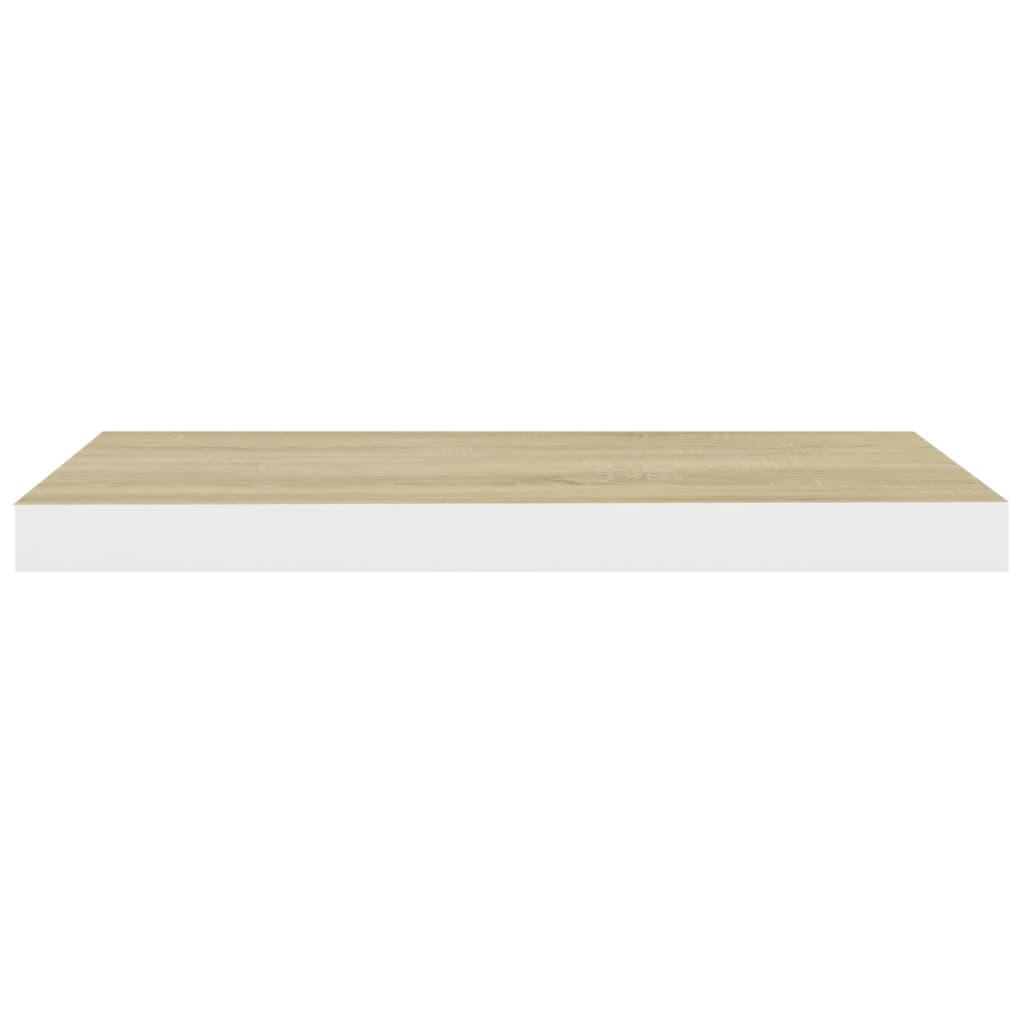 Wandschap Zwevend 60X23,5X3,8 Cm Mdf Kleurig En Eiken En Wit 1 60 x 23.5 x 3.8 cm