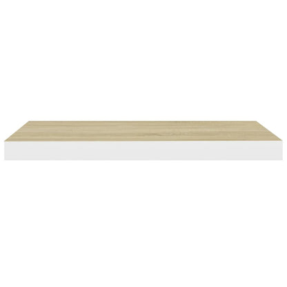 Wandschap Zwevend 60X23,5X3,8 Cm Mdf Kleurig En Eiken En Wit 1 60 x 23.5 x 3.8 cm