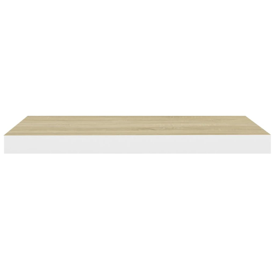 Wandschap Zwevend 60X23,5X3,8 Cm Mdf Kleurig En Eiken En Wit 1 60 x 23.5 x 3.8 cm