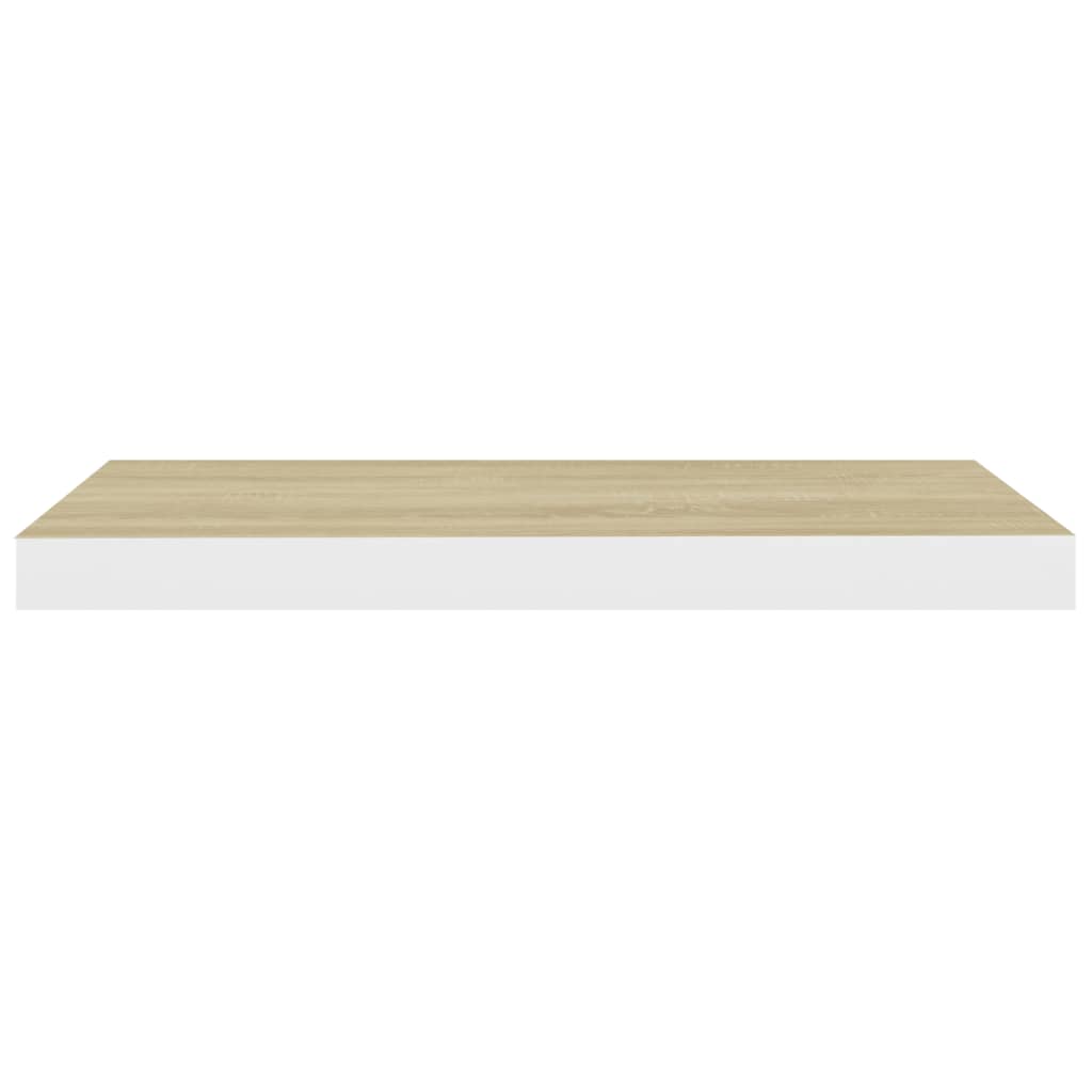 Wandschappen Zwevend 60X3,5X3,8 Cm Mdf Kleurig Eiken En Wit 2 60 x 23.5 x 3.8 cm