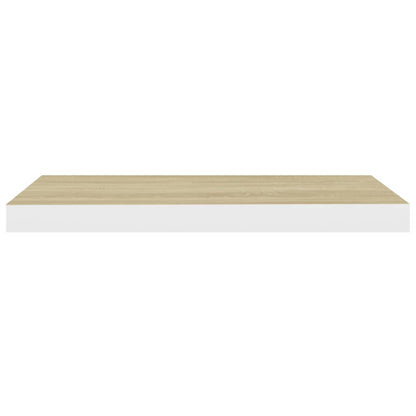 Wandschappen Zwevend 60X3,5X3,8 Cm Mdf Kleurig Eiken En Wit 2 60 x 23.5 x 3.8 cm
