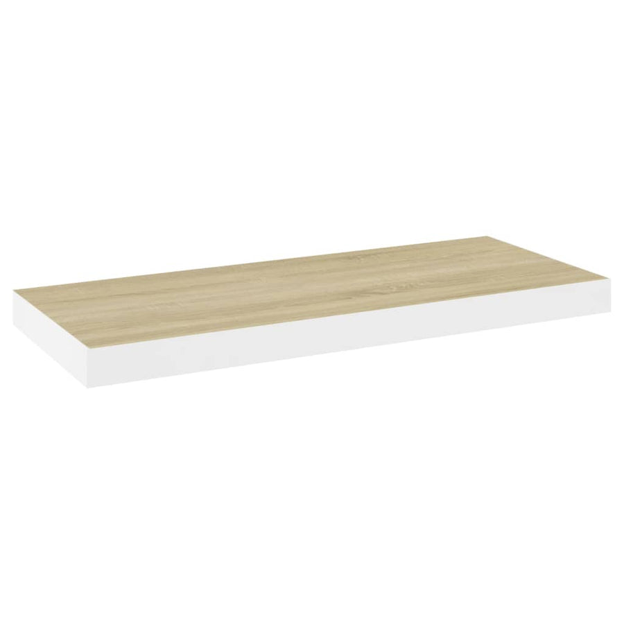 Wandschappen Zwevend 60X23,5X3,8 Cm Mdf Kleurig Eiken En Wit 4 60 x 23.5 x 3.8 cm