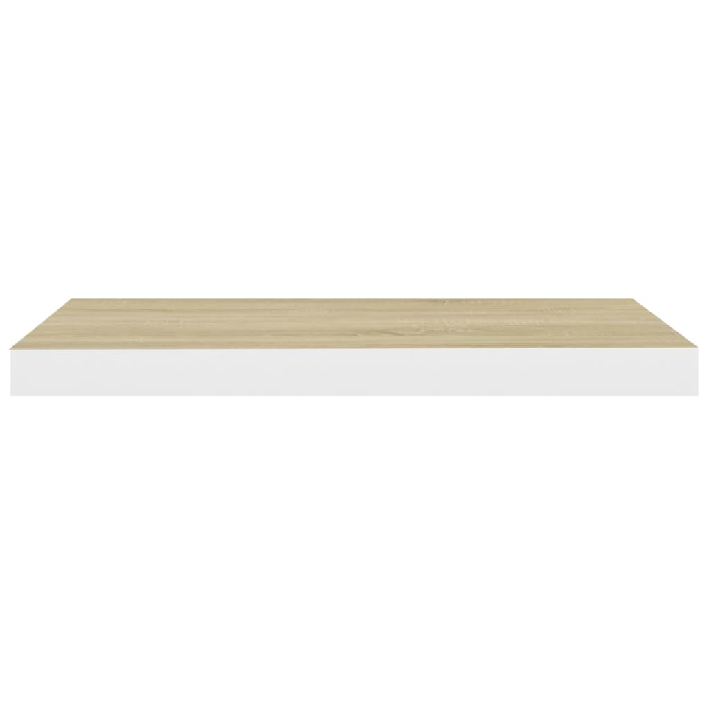 Wandschappen Zwevend 60X23,5X3,8 Cm Mdf Kleurig Eiken En Wit 4 60 x 23.5 x 3.8 cm