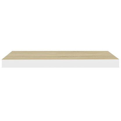 Wandschappen Zwevend 60X23,5X3,8 Cm Mdf Kleurig Eiken En Wit 4 60 x 23.5 x 3.8 cm