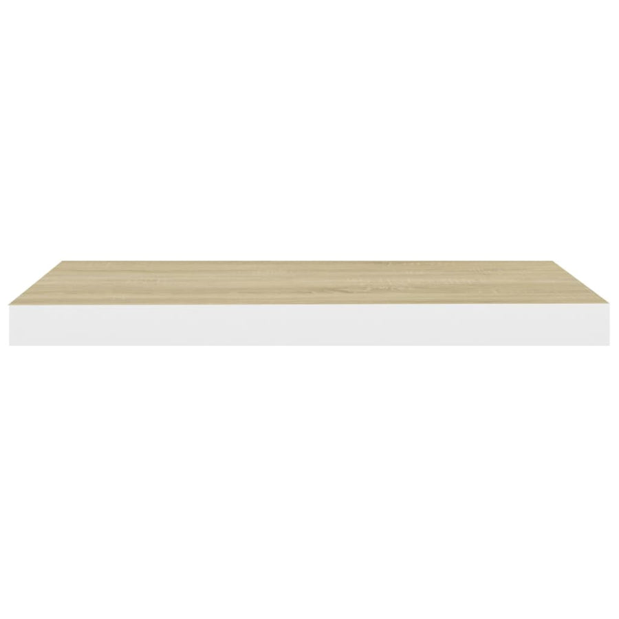 Wandschappen Zwevend 60X23,5X3,8 Cm Mdf Kleurig Eiken En Wit 4 60 x 23.5 x 3.8 cm