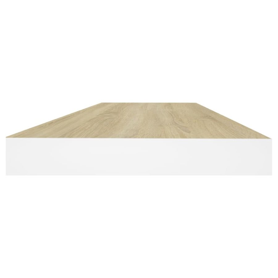 Wandschappen Zwevend 60X23,5X3,8 Cm Mdf Kleurig Eiken En Wit 4 60 x 23.5 x 3.8 cm