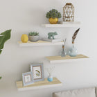 Wandschappen zwevend 4 st 60x23,5x3,8 cm MDF eiken wit