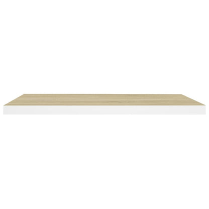 Wandschap Zwevend 80X23,5X3,8 Cm Mdf Kleurig En Eiken En Wit 1 80 x 23.5 x 3.8 cm