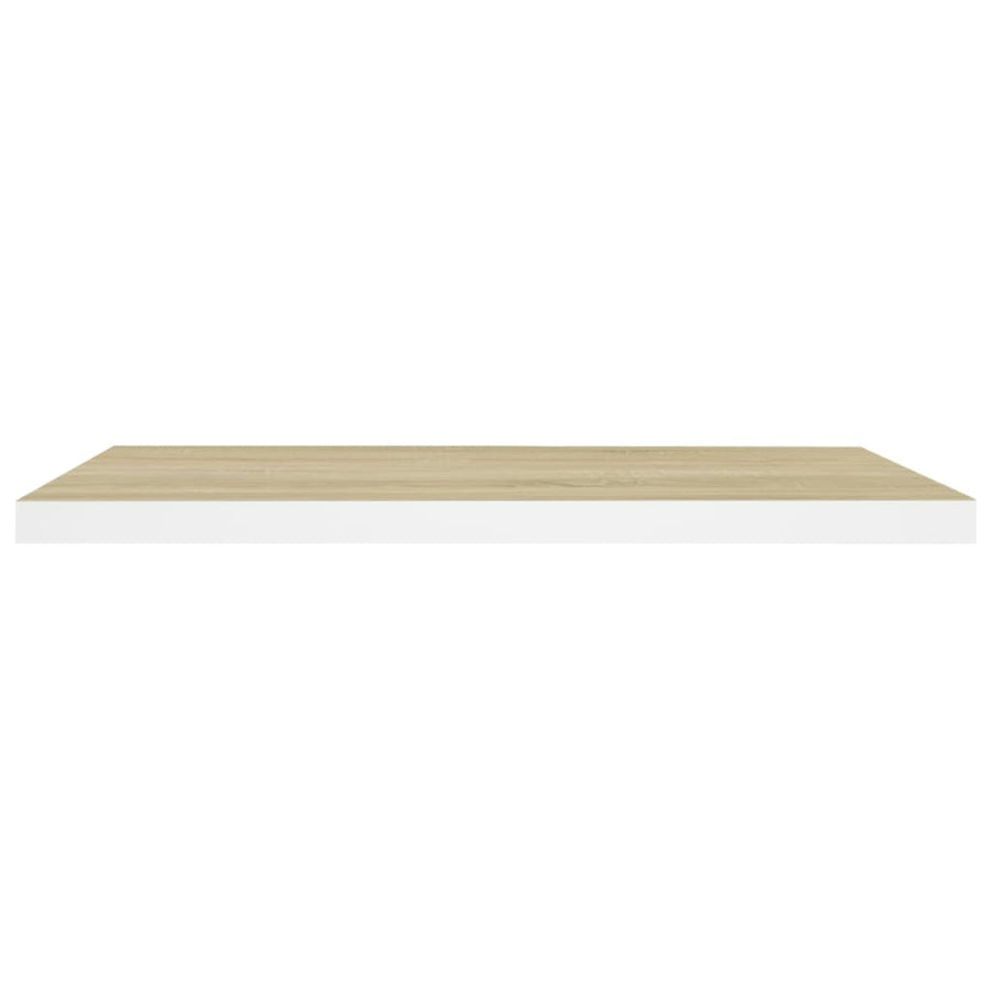 Wandschap Zwevend 80X23,5X3,8 Cm Mdf Kleurig En Eiken En Wit 1 80 x 23.5 x 3.8 cm