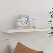 Wandschap Zwevend 80X23,5X3,8 Cm Mdf Kleurig En Eiken En Wit 1 80 x 23.5 x 3.8 cm