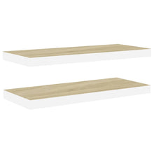 Wandschappen Zwevend 80X3,5X3,8 Cm Mdf Kleurig Eiken En Wit 2 80 x 23.5 x 3.8 cm