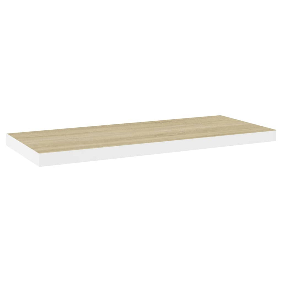 Wandschappen Zwevend 80X3,5X3,8 Cm Mdf Kleurig Eiken En Wit 2 80 x 23.5 x 3.8 cm