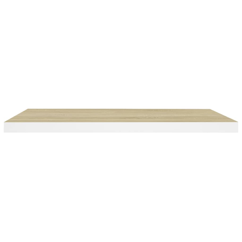 Wandschappen Zwevend 80X3,5X3,8 Cm Mdf Kleurig Eiken En Wit 2 80 x 23.5 x 3.8 cm