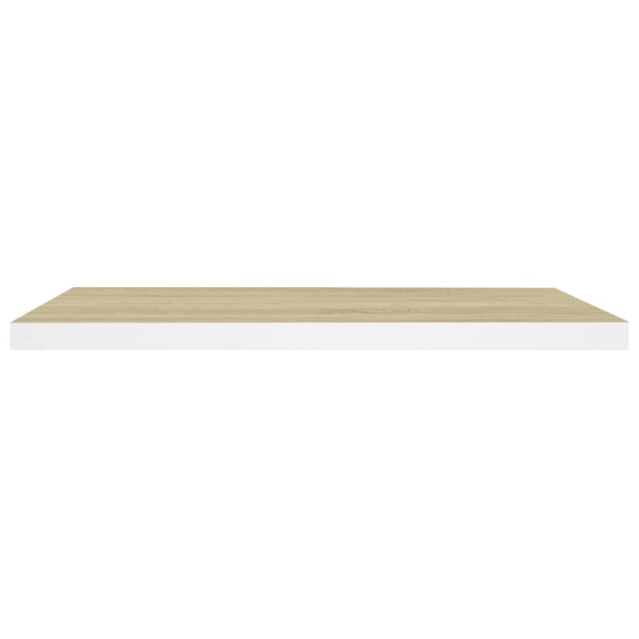 Wandschappen Zwevend 80X3,5X3,8 Cm Mdf Kleurig Eiken En Wit 2 80 x 23.5 x 3.8 cm