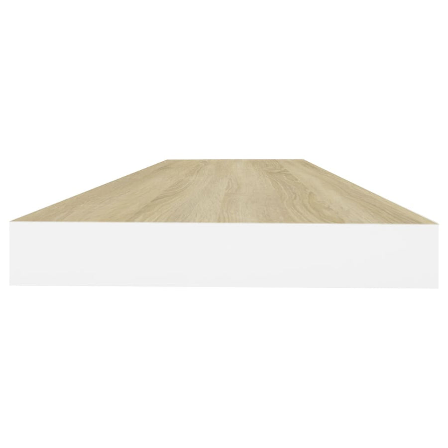 Wandschappen Zwevend 80X3,5X3,8 Cm Mdf Kleurig Eiken En Wit 2 80 x 23.5 x 3.8 cm