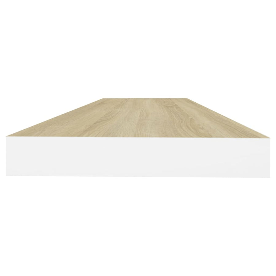 Wandschappen Zwevend 80X23,5X3,8 Cm Mdf Kleurig Eiken En Wit 4 80 x 23.5 x 3.8 cm
