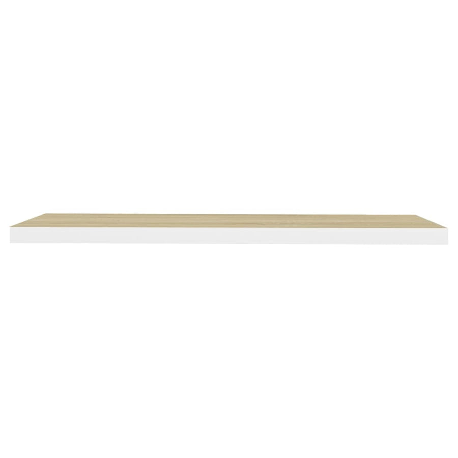 Wandschappen Zwevend 90X3,5X3,8 Cm Mdf Kleurig Eiken En Wit 2 90 x 23.5 x 3.8 cm