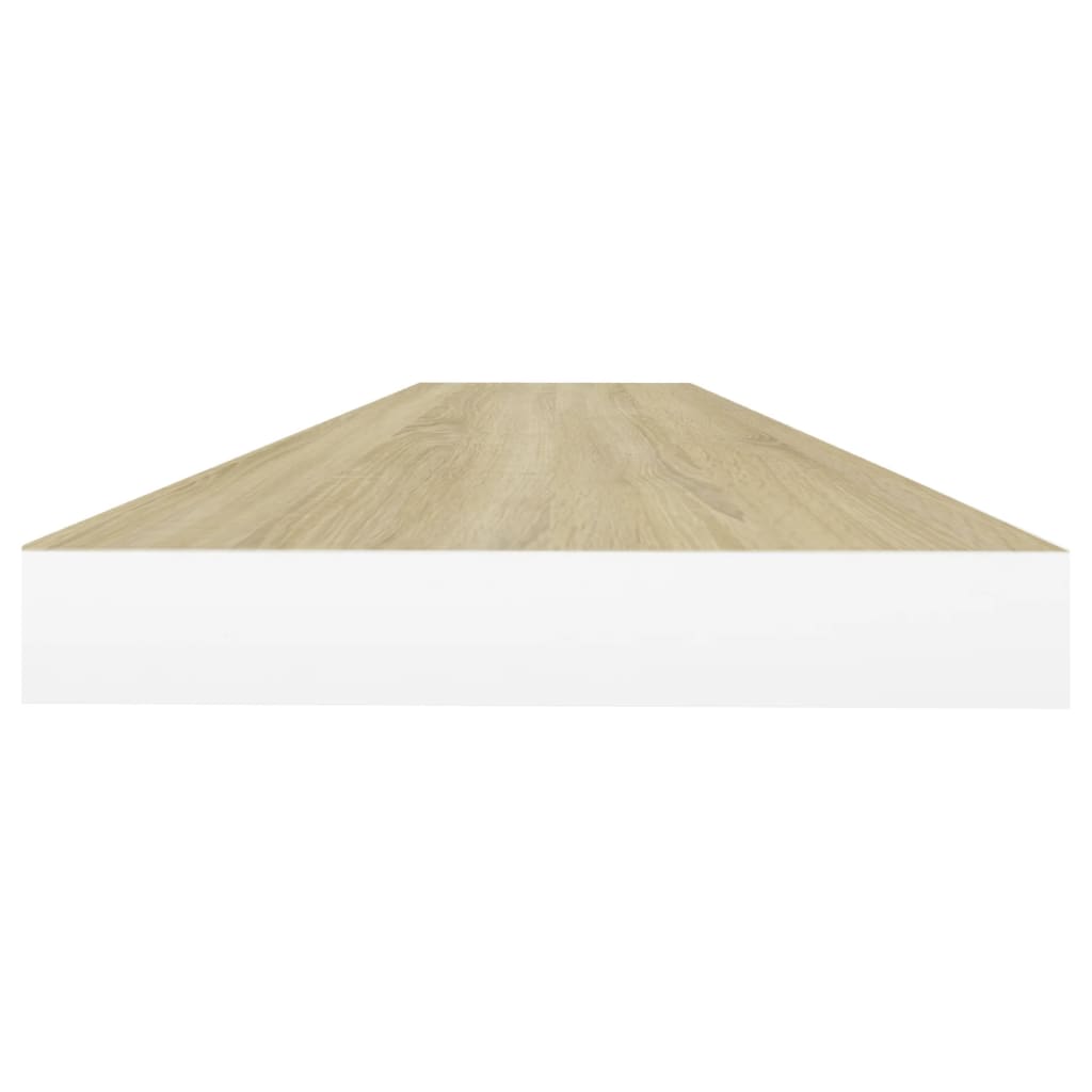Wandschappen zwevend 4 st 90x23,5x3,8 cm MDF eikenkleurig wit 4 90 x 23.5 x 3.8 cm