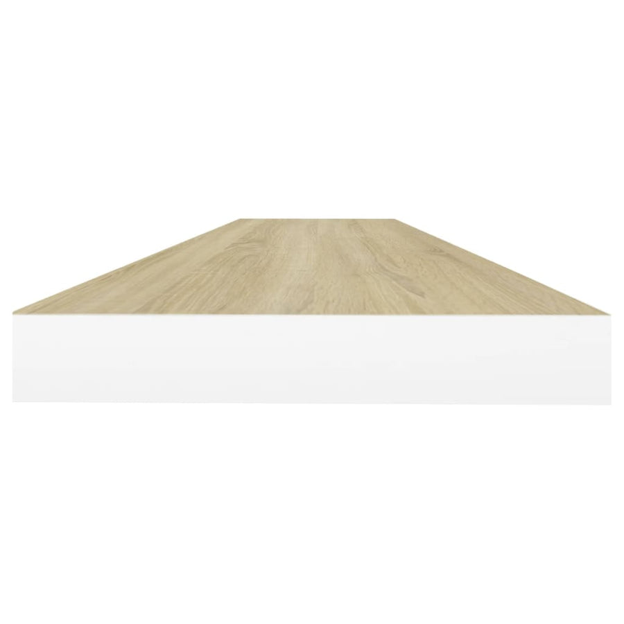 Wandschappen zwevend 4 st 90x23,5x3,8 cm MDF eikenkleurig wit 4 90 x 23.5 x 3.8 cm