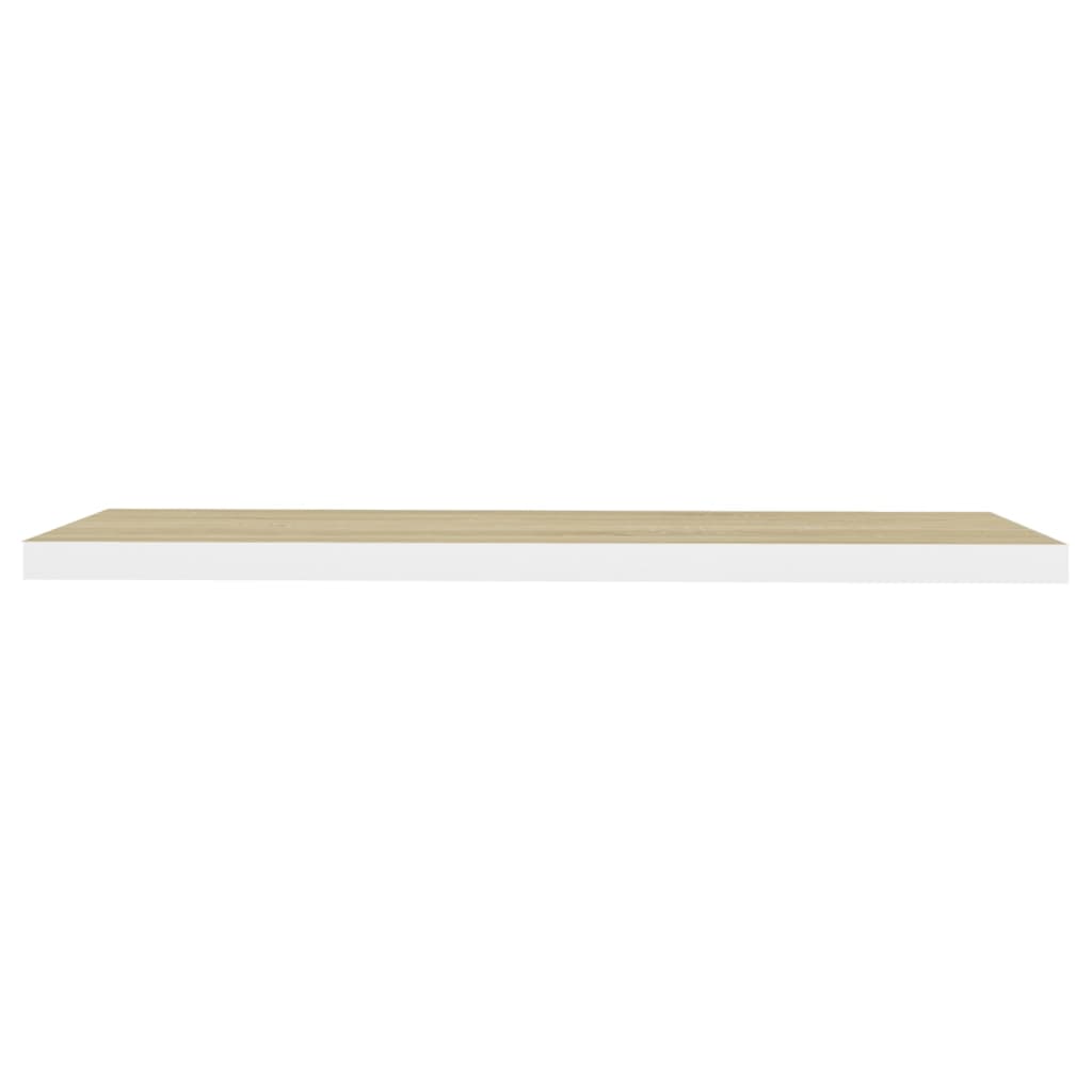 Wandschap zwevend 120x23,5x3,8 cm MDF eikenkleurig en wit 1 120 x 23.5 x 3.8 cm