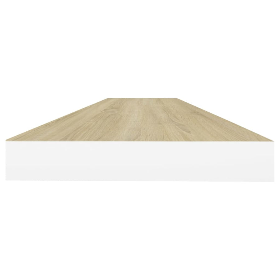Wandschap zwevend 120x23,5x3,8 cm MDF eikenkleurig en wit 1 120 x 23.5 x 3.8 cm