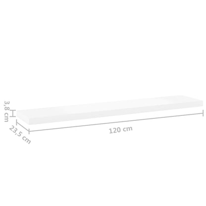 Wandschap zwevend 120x23,5x3,8 cm MDF eikenkleurig en wit 1 120 x 23.5 x 3.8 cm