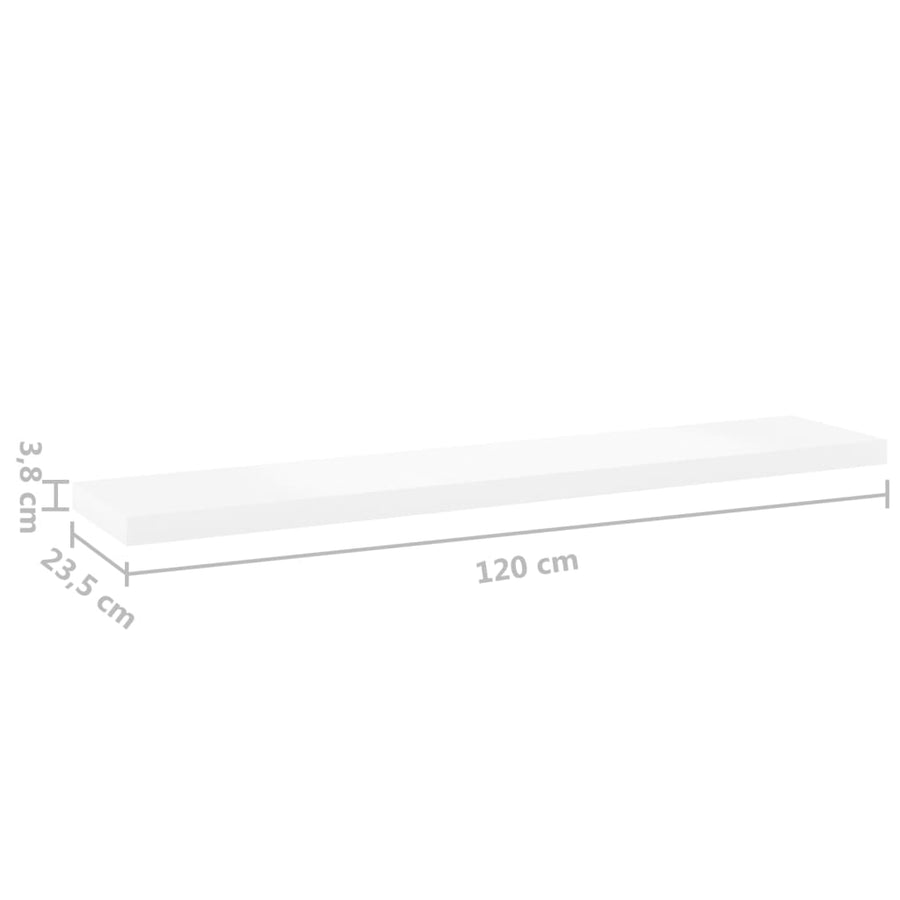 Wandschap zwevend 120x23,5x3,8 cm MDF eikenkleurig en wit 1 120 x 23.5 x 3.8 cm