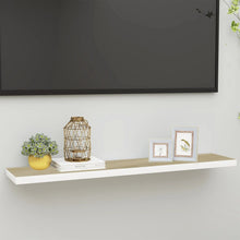Wandschap zwevend 120x23,5x3,8 cm MDF eikenkleurig en wit 1 120 x 23.5 x 3.8 cm