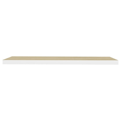 Wandschappen Zwevend 10X3,5X3,8 Cm Mdf Kleurig Eiken En Wit 2 120 x 23.5 x 3.8 cm