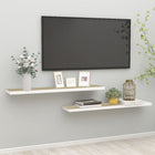 Wall shelves floating 2 pcs 120x23.5x3.8 cm MDF oak-colored white