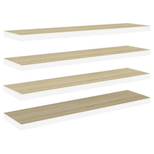 Wandschappen Zwevend 120X23,5X3,8 Cm Mdf Kleurig Eiken En Wit 4 120 x 23.5 x 3.8 cm