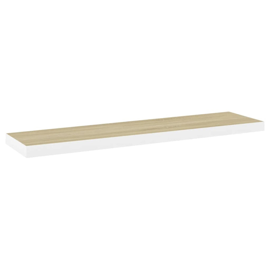 Wandschappen Zwevend 120X23,5X3,8 Cm Mdf Kleurig Eiken En Wit 4 120 x 23.5 x 3.8 cm