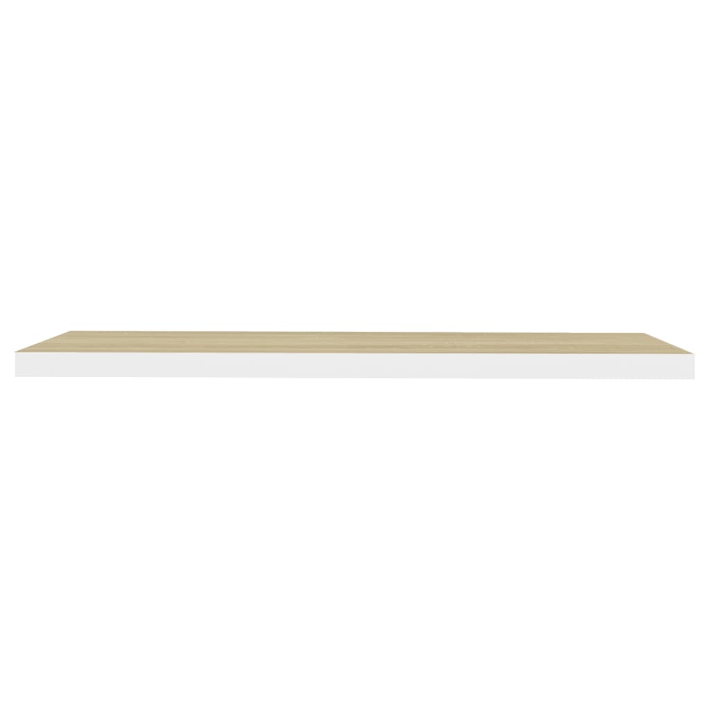 Wandschappen Zwevend 120X23,5X3,8 Cm Mdf Kleurig Eiken En Wit 4 120 x 23.5 x 3.8 cm