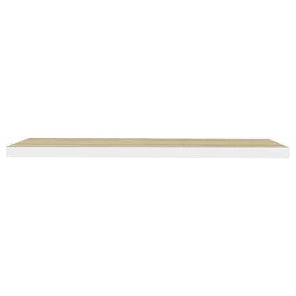 Wandschappen Zwevend 120X23,5X3,8 Cm Mdf Kleurig Eiken En Wit 4 120 x 23.5 x 3.8 cm