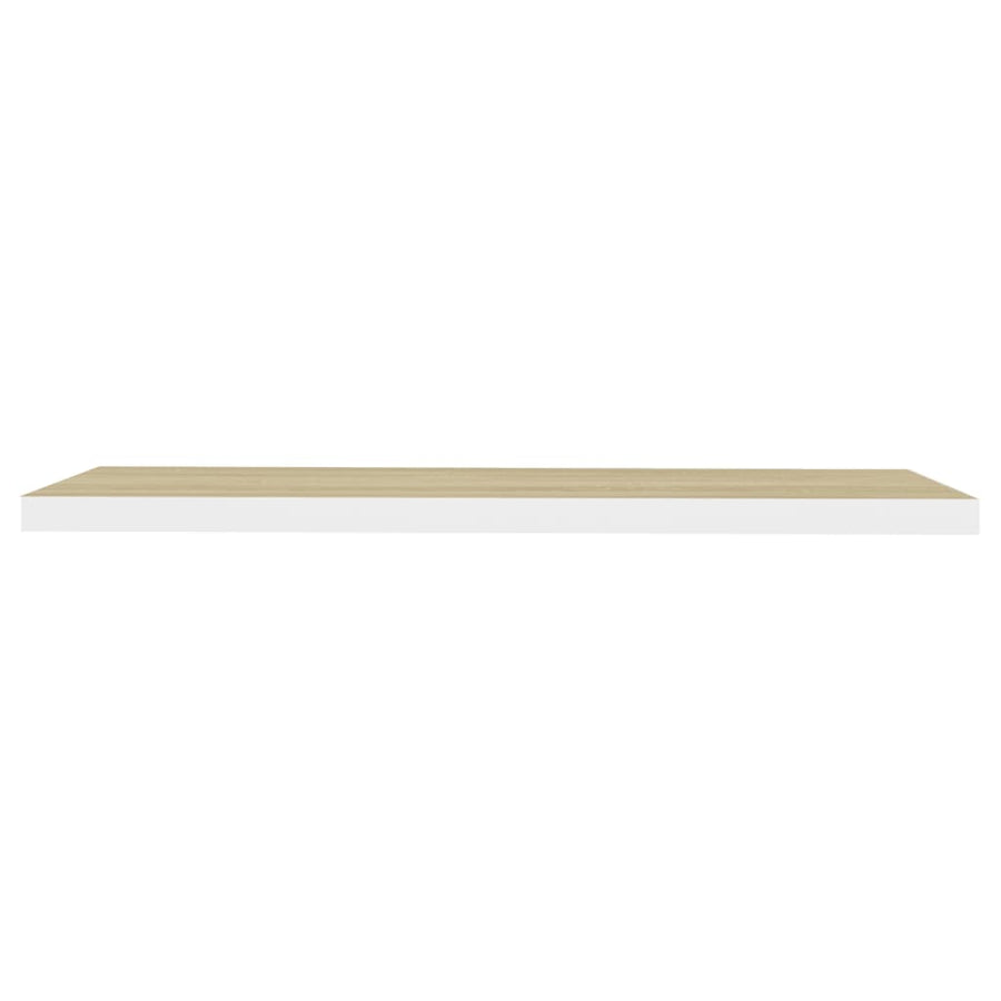 Wandschappen Zwevend 120X23,5X3,8 Cm Mdf Kleurig Eiken En Wit 4 120 x 23.5 x 3.8 cm