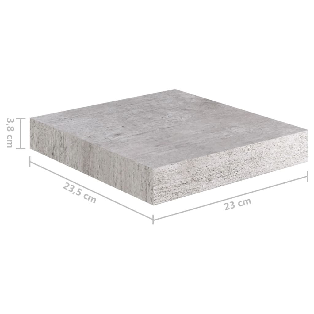 Wandschap Zwevend 23X23,5X3,8 Cm Mdf Betongrijs 1 23 x 23.5 x 3.8 cm