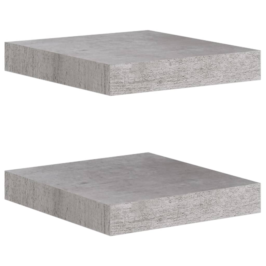 Wandschappen Zwevend 3X3,5X3,8 Cm Mdf Betongrijs 2 23 x 23.5 x 3.8 cm