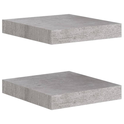 Wandschappen Zwevend 3X3,5X3,8 Cm Mdf Betongrijs 2 23 x 23.5 x 3.8 cm