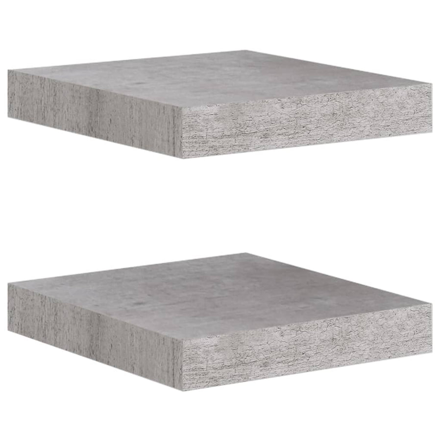 Wandschappen Zwevend 3X3,5X3,8 Cm Mdf Betongrijs 2 23 x 23.5 x 3.8 cm
