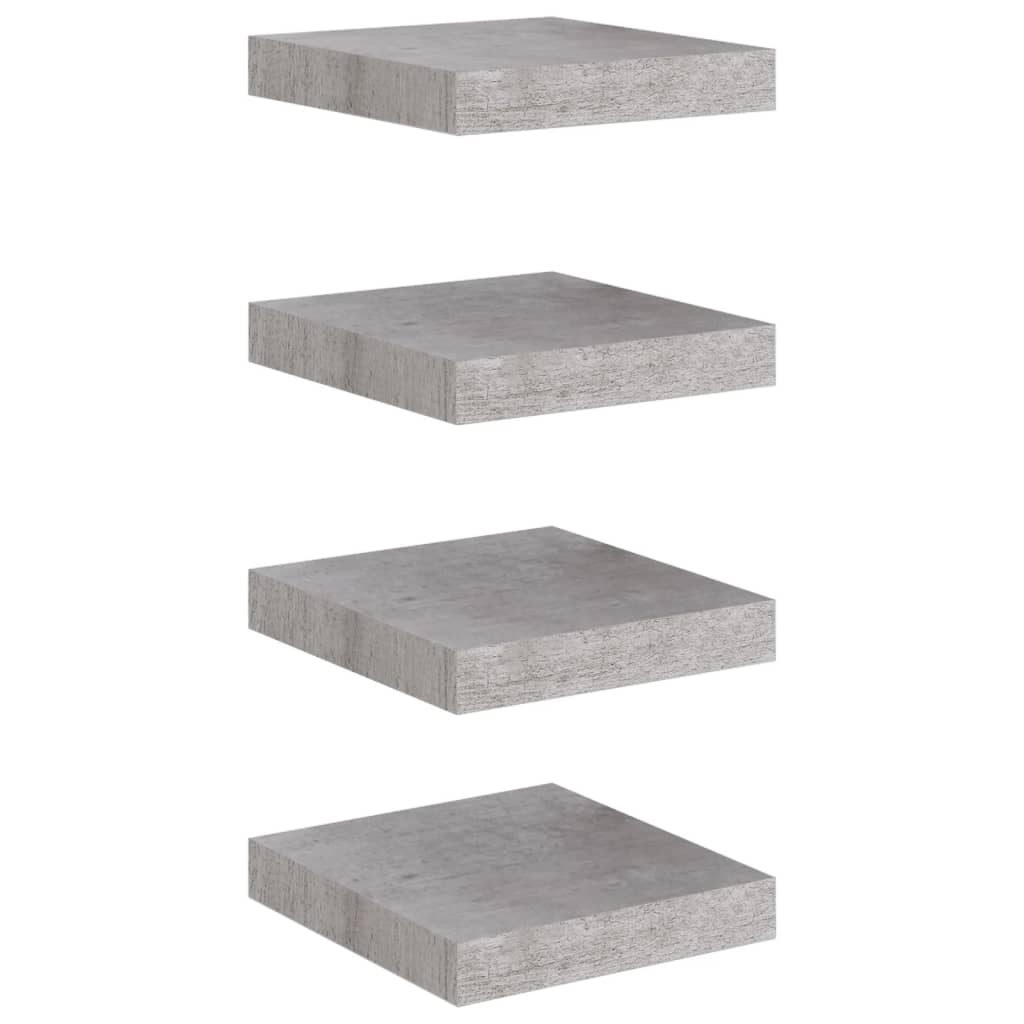 Wandschappen Zwevend 23X23,5X3,8 Cm Mdf Betongrijs 4 23 x 23.5 x 3.8 cm