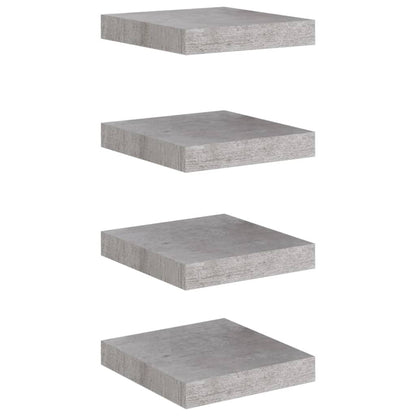 Wandschappen Zwevend 23X23,5X3,8 Cm Mdf Betongrijs 4 23 x 23.5 x 3.8 cm
