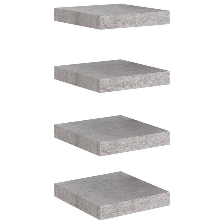 Wandschappen Zwevend 23X23,5X3,8 Cm Mdf Betongrijs 4 23 x 23.5 x 3.8 cm