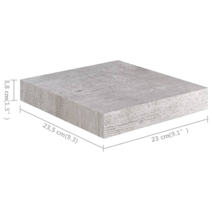 Wandschappen Zwevend 23X23,5X3,8 Cm Mdf Betongrijs 4 23 x 23.5 x 3.8 cm