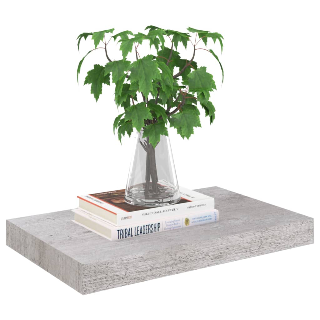 Wandschappen Zwevend 40X3X3,8 Cm Mdf Betongrijs 2 40 x 23 x 3.8 cm