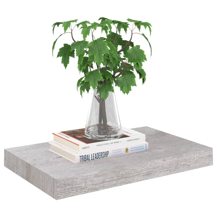 Wandschappen Zwevend 40X3X3,8 Cm Mdf Betongrijs 2 40 x 23 x 3.8 cm