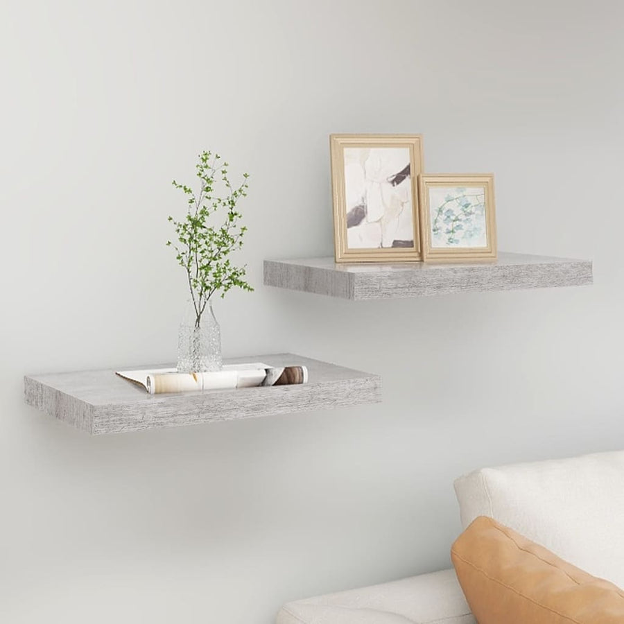 Wandschappen Zwevend 40X3X3,8 Cm Mdf Betongrijs 2 40 x 23 x 3.8 cm