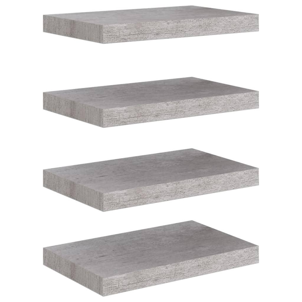 Wandschappen Zwevend 0X23X3,8 Cm Mdf Betongrijs 4 40 x 23 x 3.8 cm